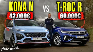 20.000€ weniger und trotzdem BESSER? Hyundai KONA N vs VW T ROC-R | Fahr doch