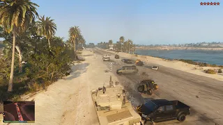 GTA V Rhino Tank Rampage At Cayo Perico Island + 10 Star Wanted Level Escape(RDE 4.0.1)