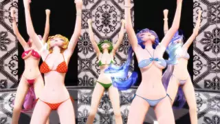 [MMD]被害妄想携帯女子 (Gumi, Haku, Luka, Miku, Neru, Rin,Teto )Bikini.ver