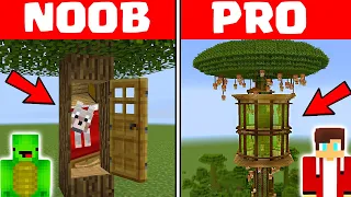 Minecraft NOOB vs PRO: MODERN TREE HOUSE SECURITY BASE by Mikey Maizen and JJ (Maizen Parody)