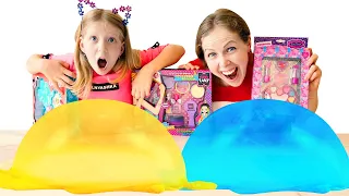 Милана и МАМА СДЕЛАЛИ СЛАЙМ из КОСМЕТИКИ МИЛАНЫ! #2 Что У них Вышло? Makeup Slime