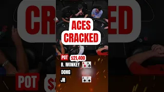 Aces CRUELLY Cracked... for $21,000 POT?! 🤮💰 #shorts #poker