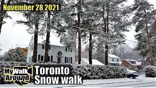 Toronto snowfall on November 28 2021, seeing some of Westhill Neighbourhood (Toronto walking video)