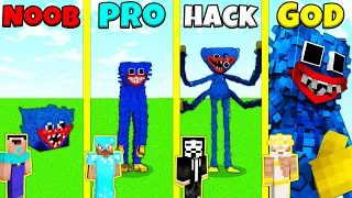 Minecraft Battle: NOOB vs PRO vs HACKER vs GOD: HUGGY WUGGY STATUE HOUSE BUILD CHALLENGE / Animation