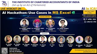 Live Webcast on “AI Hackathon: Use Cases in MS Excel by CA”