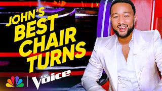 John Legend's Best Blind Audition Chair Turns | The Voice | NBC