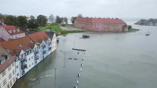 Stormflod Sønderborg Havn 20/10-2023 kl 17:30