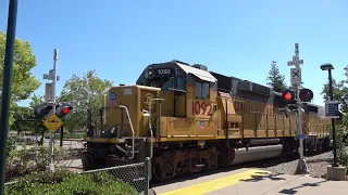 UP 1092 West Sacramento Port With Lodi Power Shoving, Sunrise Station Pedestrian Crossing, Rancho