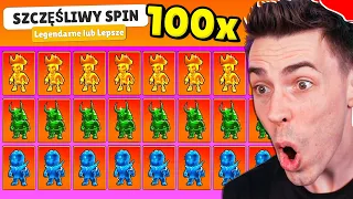 ZAKRĘCIŁEM 100x RAZY „SZCZĘŚLIWY SPIN” i TRAFIŁEM WSZYSTKIE LEGENDY w STUMBLE GUYS! 😱