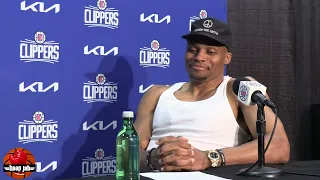 Russell Westbrook's First Thoughts On James Harden Getting Traded To The Clippers. HoopJab NBA