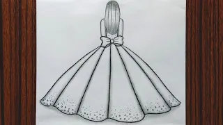 How to Draw a Fashion Girl/Girl Drawing/Gown design/Dress Design Drawing Model/Barbie Drawing