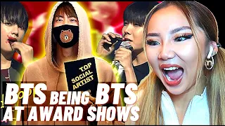 ONE WORD... CHAOS! 🤣 ‘BTS BEING BTS AT AWARD SHOWS’ 💜| REACTION/REVIEW