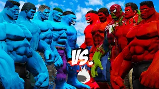 TEAM BLUE HULK VS TEAM RED HULK - HULK BATTLE - EPIC SUPERHEROES WAR