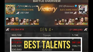 State of survival:  Chief Talents  why this is the best Generation 4 Talents