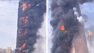 A Massive Fire Broke Out At A Skyscraper In China And It Looks Absolutely Terrifying