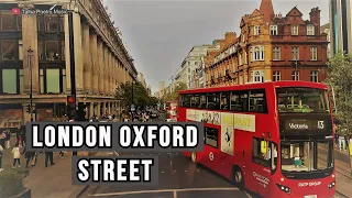 London Bus Ride Oxford Street Marble Arch to Tottenham Court Road 20 April 2022 Bus route 98 Music