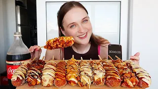 Girl Eats 10 Korean Deep Fried Corn Dogs