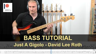 Just A Gigolo - David Lee Roth | Bass Tutorial (Sheet + TABs)