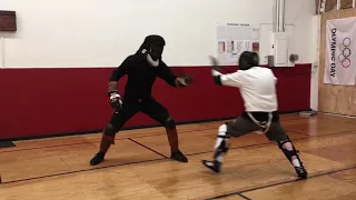 Bowie knife vs Kukri sparring