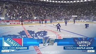 NHL 22 Full Match - New York Rangers vs Toronto Maple Leaf's - Simulation