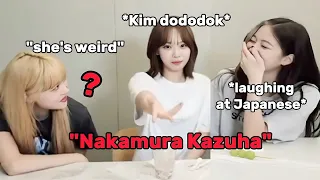 Chaewon asked how to say "be my comrade" in Japanese but Kazuha being kazuha did this