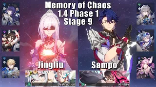 E0 Jingliu & E6 Sampo | New 1.4 Memory of Chaos 9 | Honkai: Star Rail