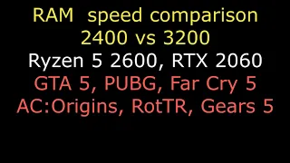 RAM speed comparison 2400/3200 Mhz in 6 games (Ryzen 5 2600, RTX 2060)