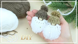 Удивительные Гномики в Шапочках из Ниток - ЛЕГКО 🎅 Woolen Gnomes 🎄Christmas decorations