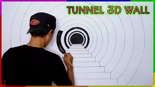 TUNNEL 3D WALL PAINTING || MOTIF TEROWONGAN 3D