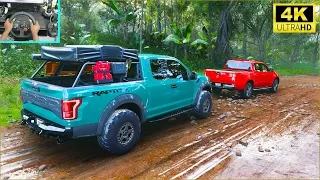 Ford F-150 Raptor & Mercedes Benz | OFFROAD CONVOY | Forza Horizon 5 | RTX 3090 | Steering Wheel