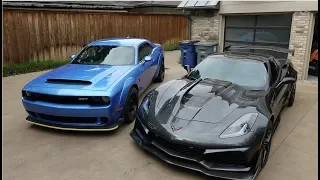 2019 Corvette ZR1 VS Dodge Demon | Walk Around | Start Up | Revs