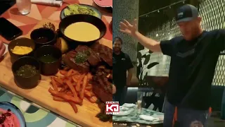 Justin Gaethje Eating Like A King After Khabib Nurmagomedov Face Off For UFC 254 Main Event