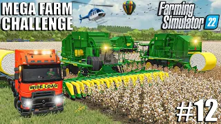 FIRST BIG COTTON HARVEST | MEGA FARM Challenge | Farming Simulator 22- Ep12