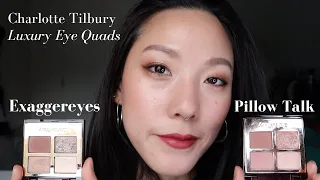 Choosing between Exaggereyes or Pillow Talk | Demo on each eye | Best Charlotte Tilbury Shadow Quad