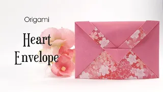 Origami HEART ENVELOPE. How to make an easy heart envelope tutorial. Valentine. Mother's day.