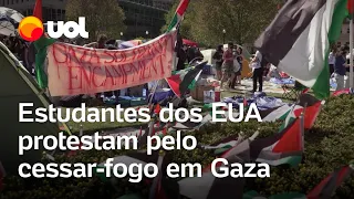 Protesto nos EUA: Estudantes exigem fim da guerra de Israel em Gaza