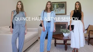 quince clothing haul & style session | chic, effortless style