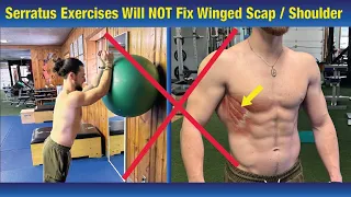 Winged Scapula CAN NOT BE FIXED Doing Serratus Anterior Exercises -(Correct the Problem!)