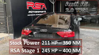 Audi A5 B8 2.0 TFSI Stage 1 Tune | 100 - 200 km/h Acceleration | RSA Motorsports | Stock vs Tuned |