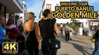 Spain Malaga- The Golden Mile of Puerto Banùs,Marbella-Virtual Walking Tour March 2022[4K HD 60FPS]