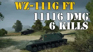 WORLD OF TANKS  chinese tank destroyer WZ-111G FT 11116 DMG 6 KILLS