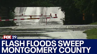 Montgomery County flash flooding submerges cars, closes roads