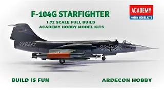 F 104G Starfighter Luftwaffe German Air Force, scale model build 1:72 scale by Academy
