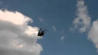 CH 47 Chinook Military Transport Helicopter Taking Off