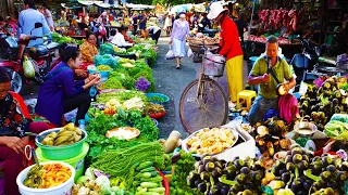 Food Rural TV, Cambodian​​ Everyday Fresh Food Market - Palm, Corn, Fish Meat, Vegetable & More