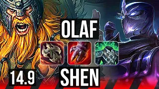 OLAF vs SHEN (TOP) | 75% winrate, 43k DMG, Dominating | EUW Diamond | 14.9