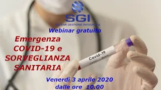 Webinar - Emergenza Covid-19 e sorveglianza sanitaria