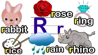 Letter “R” | R is for Rose Rain Rabbit Rainbow| ABC 英文字母R