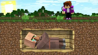 ВСЁ ЭТО ВРЕМЯ ЖИТЕЛЬ ПРОЛЕЖАЛ В ГРОБУ В МАЙНКРАФТ 100% троллинг ловушка minecraft