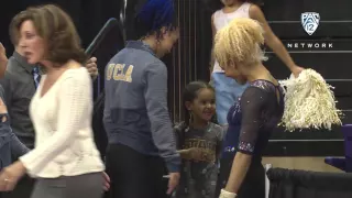 UCLA Gymnasts Sophina DeJesus and Danusia Francis Greet Young Fans at the 2016 Pac-12 Championship